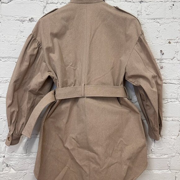 AW21 MOSCHINO Couture Jeremy Scott Beige Gabardine Survivor Kit Tools Dress - Picture 15 of 16